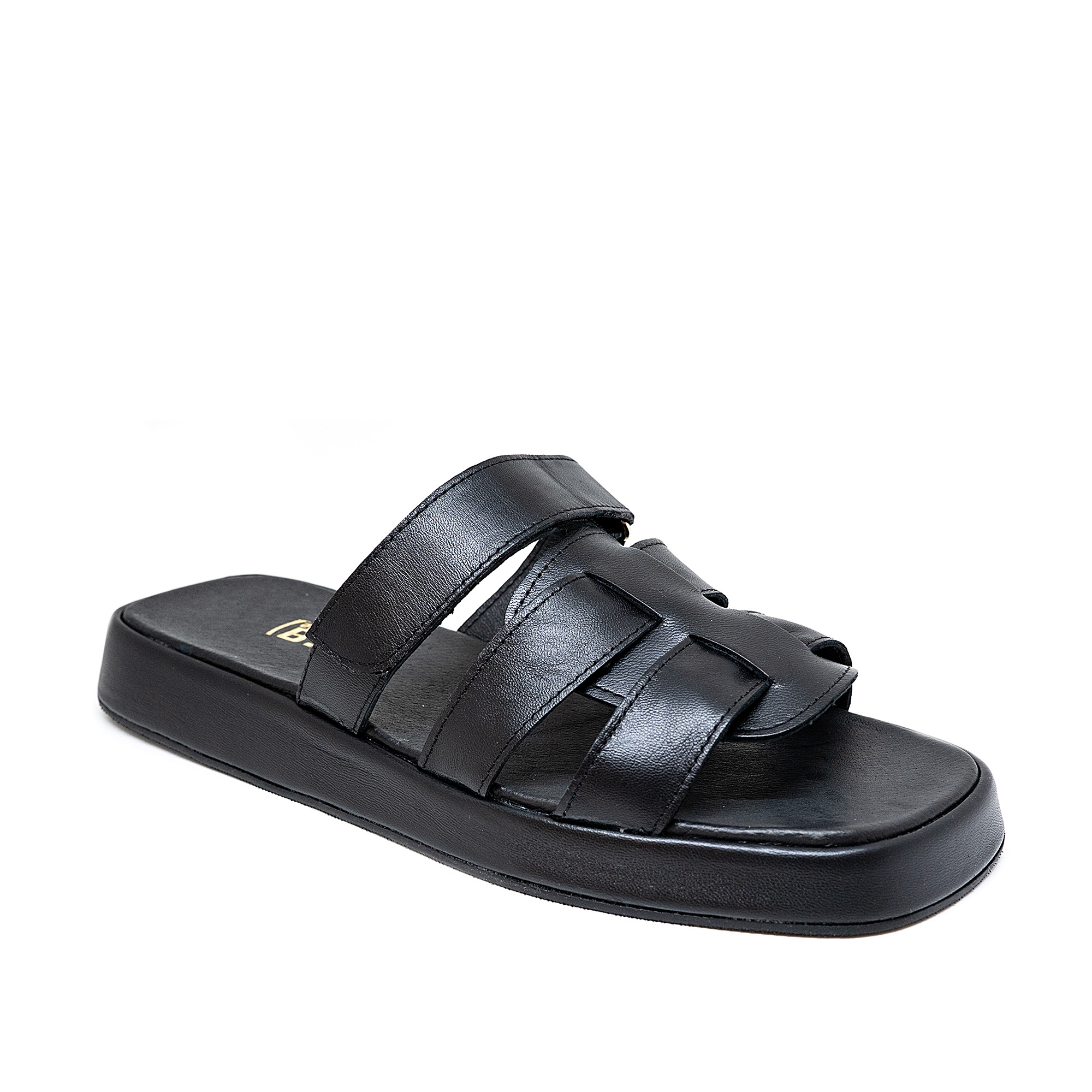 Bigshoes GA0305-01 Δερμάτινo Mule Μαύρο φωτογραφία